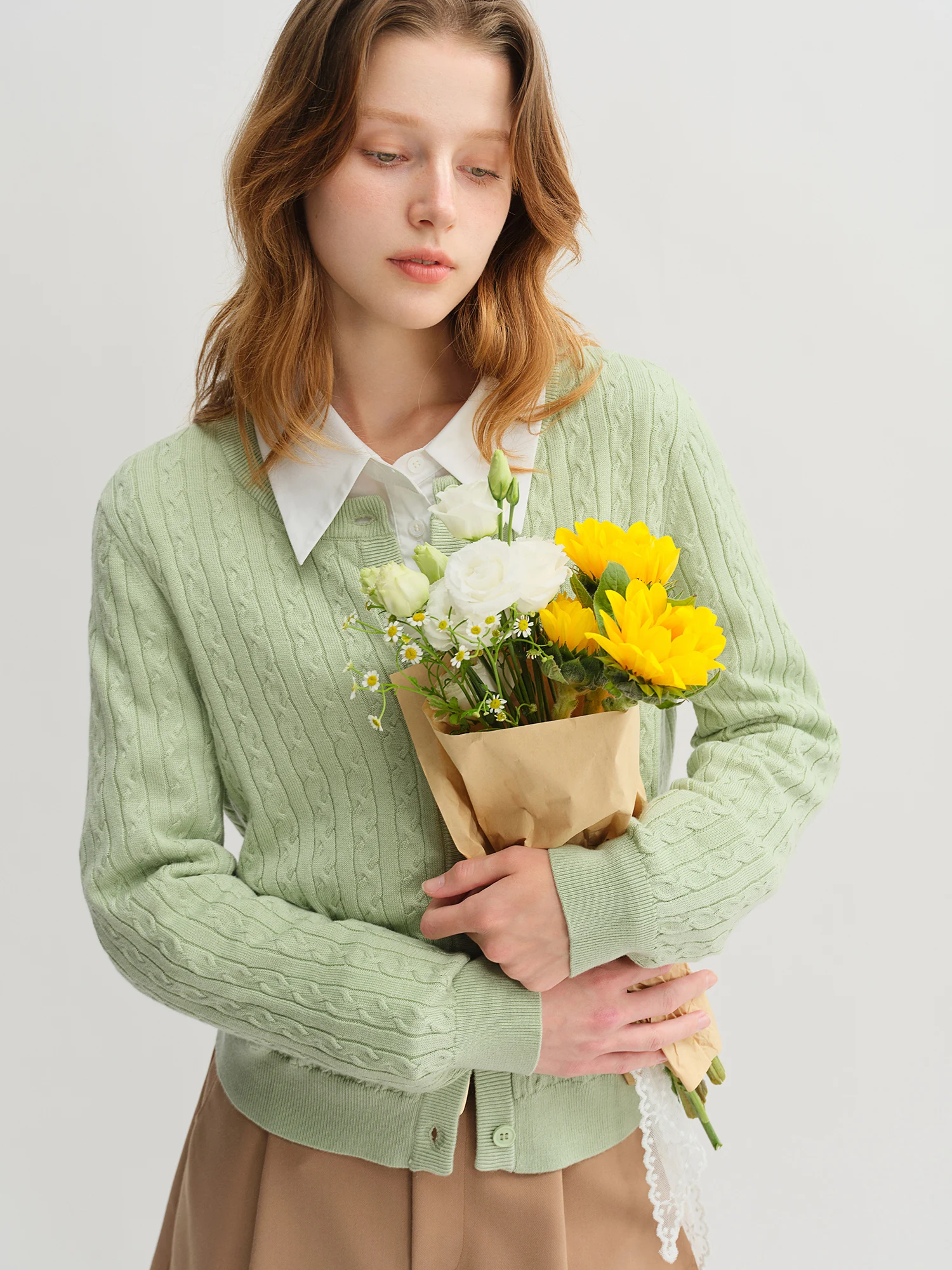 ​DUSHU 2025 Women's Cable Knit Cardigan - Cloud Knit Multi-Color Boho Chic Lightweight Office Casual Fall Layering Staple​
