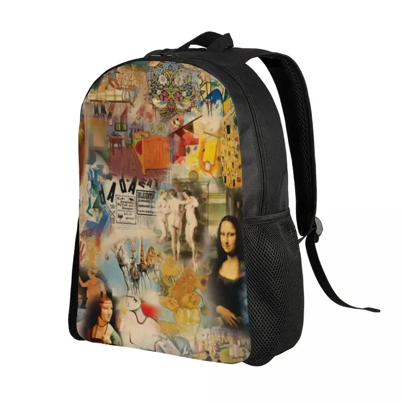 Custom Van Gogh History Of Art Backpack Women Men Casual Bookbag for School College Da Vinci Mona Lisa Picasso Painting Bags