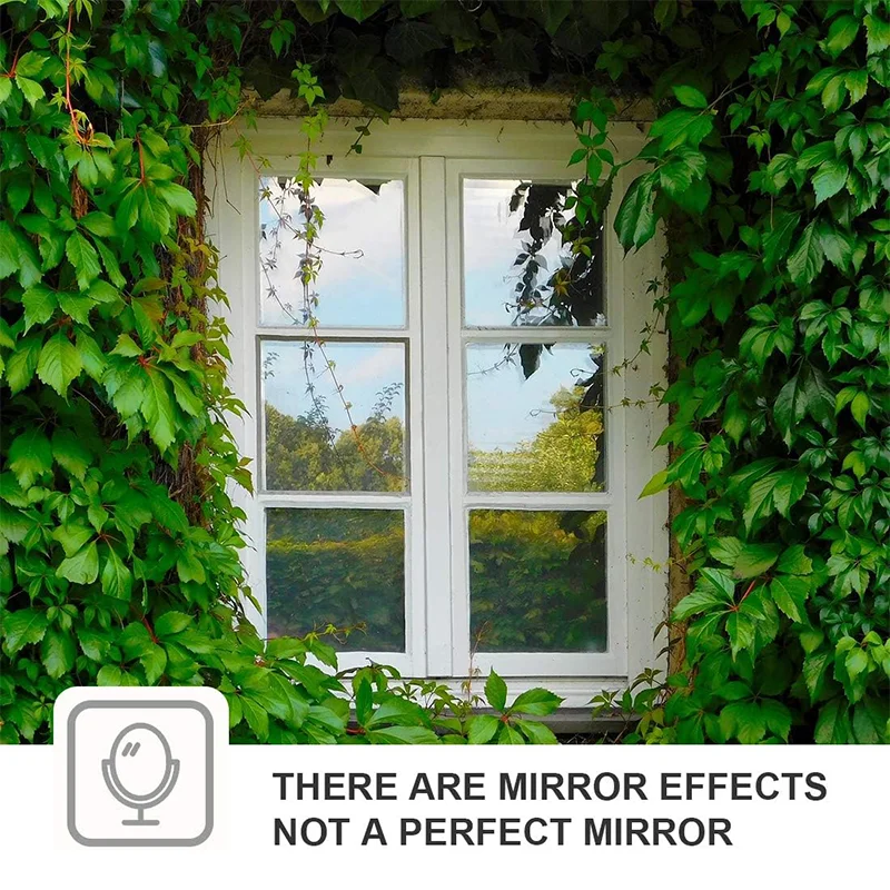 Window Film One Way Mirror Film Daytime Privacy Static Non-Adhesive Decorative Heat Control Anti UV Window Tint for Home