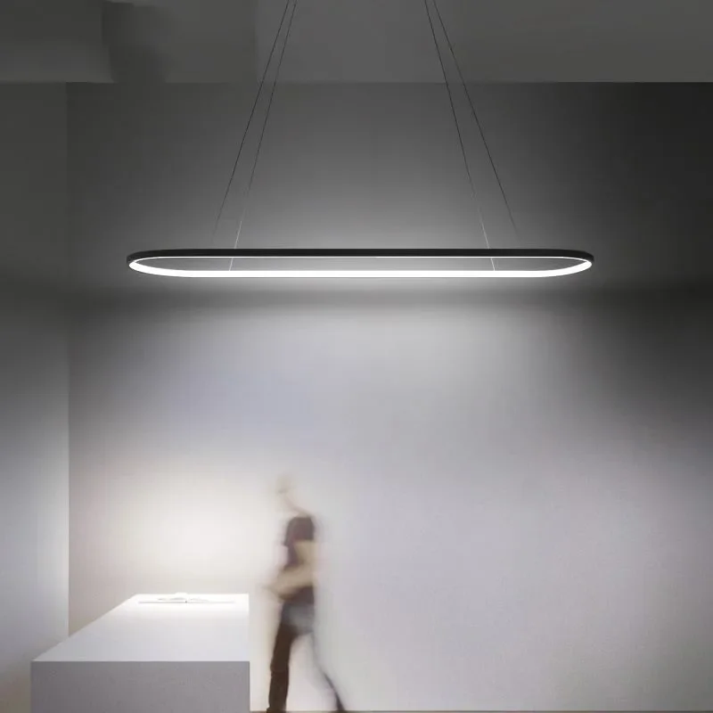 Plafonnier LED suspendu au design moderne, disponible en noir et en blanc, éclairage d'intérieur, luminaire décoratif de plafond, idéal pour une salle à manger, une cuisine ou une table