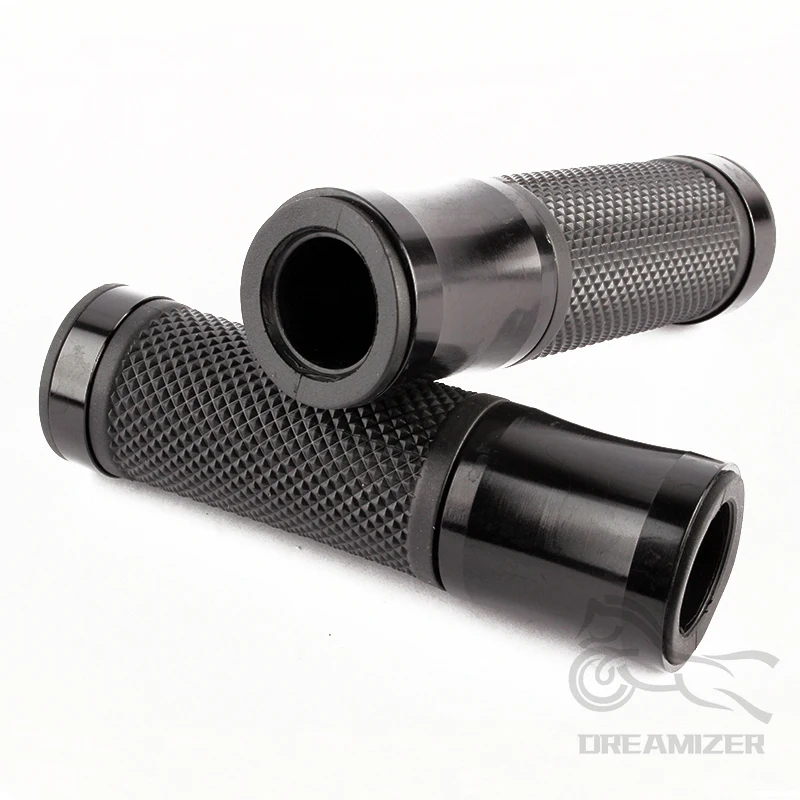 2 PCS Motorcycle Hand Grips With Bar End Cap Racing CNC Aluminum Soft Rubber Handlebar Universal for 7/8