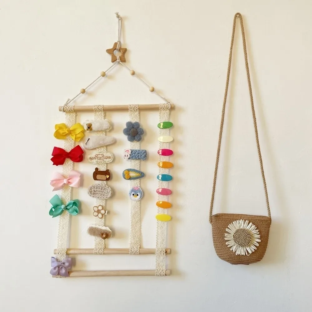 Fashion Wall Mounted Hair Clip Display Rack Multi-Functional Compact Hair Accessory Organizer Lace Jewelry Display Rack Boutique