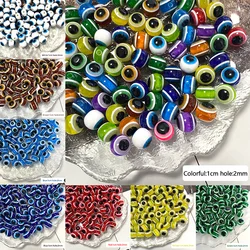 10pcs 2mm Holes Resin Evil Eye Beads Lots Colors Lucky Blue Eye Bracelet Necklace Beaded Accessory Vintage Loose Bead For DIY