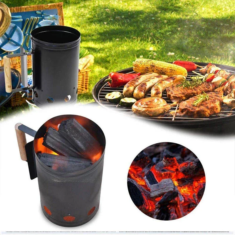 

Quick Charcoal Fire Barrel Camping Charcoal Barrel Chimney Charcoal Fire Starter for BBQ Camping Picnic Outdoor Cooking Tools