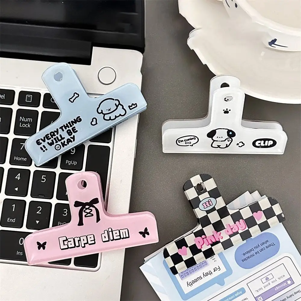 

Cute Long Tail Clip Acrylic Simple File Ticket Clip Multi Functional High Appearance Paper Clips Student