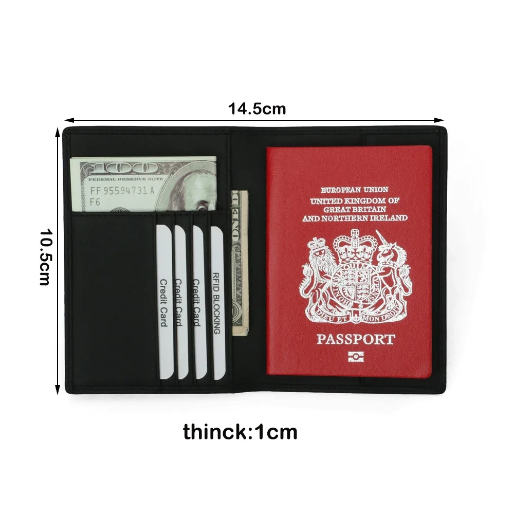 RFID Pu Leather Passport Cover Cards for Family Anti-theft Travel Passport Holder Travel Wallet Holder Wallet Case for Women Man