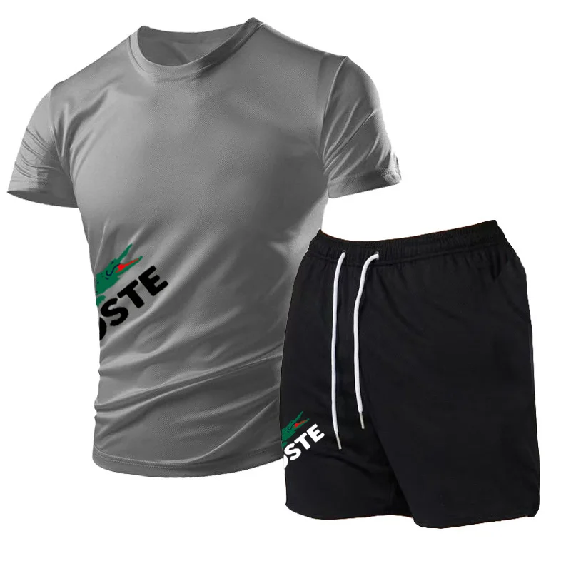 2024 neue Herren Sporta nzug Sommer Herren Jogging Fitness Anzug Kurzarm T-Shirt Shorts Schnellt rockn ender Anzug 2 Sätze Hosen-Sets