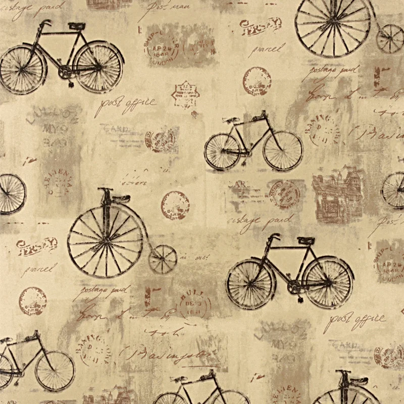 

Nostalgic wallpaper bicycle English letters clothing shop cafe restaurant industrial style loft wallpaper