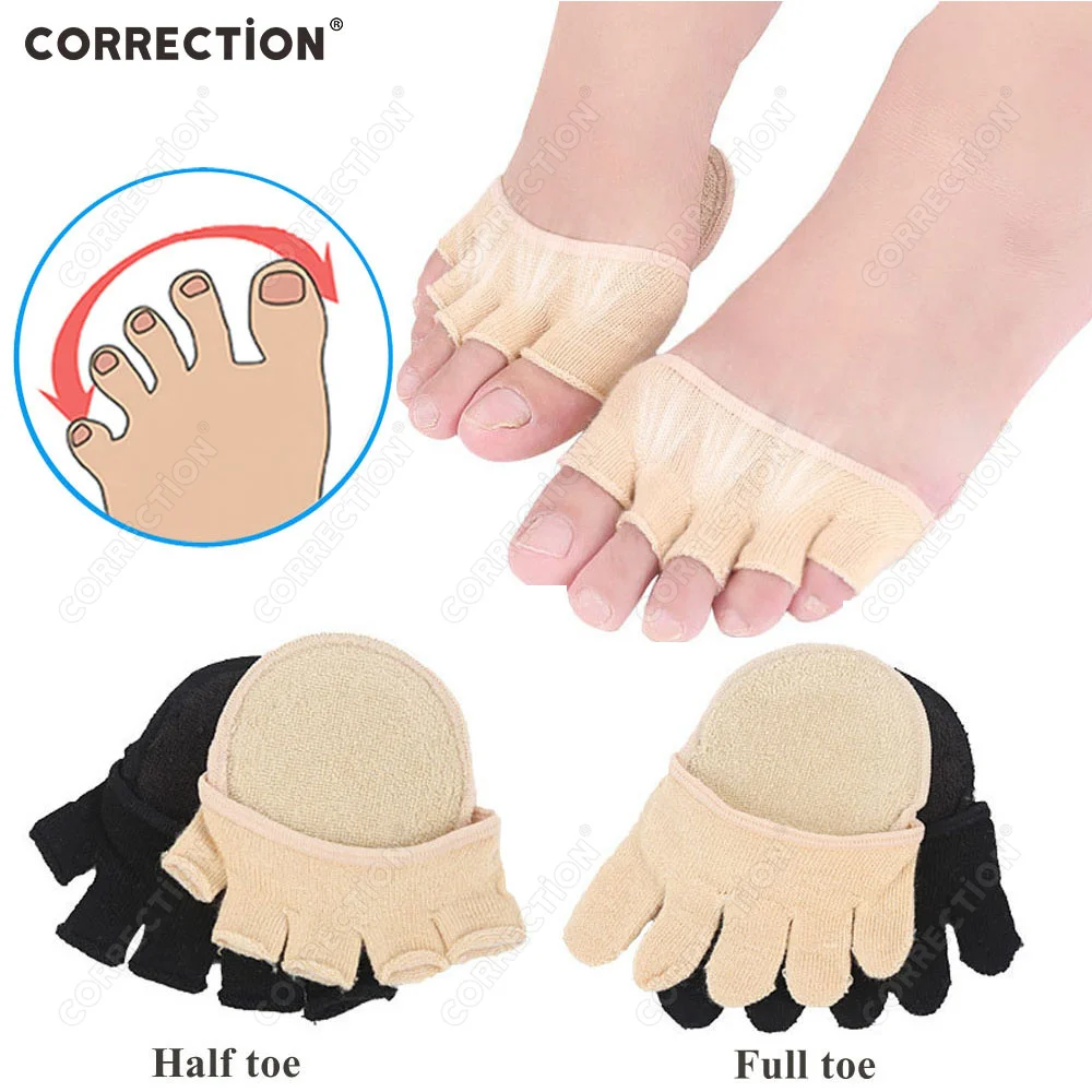 Five Toes Forefoot Pads for Women High Heels Half Insoles Calluses Corns Foot Pain Care Absorbs Shock Socks Toe Pad Inserts