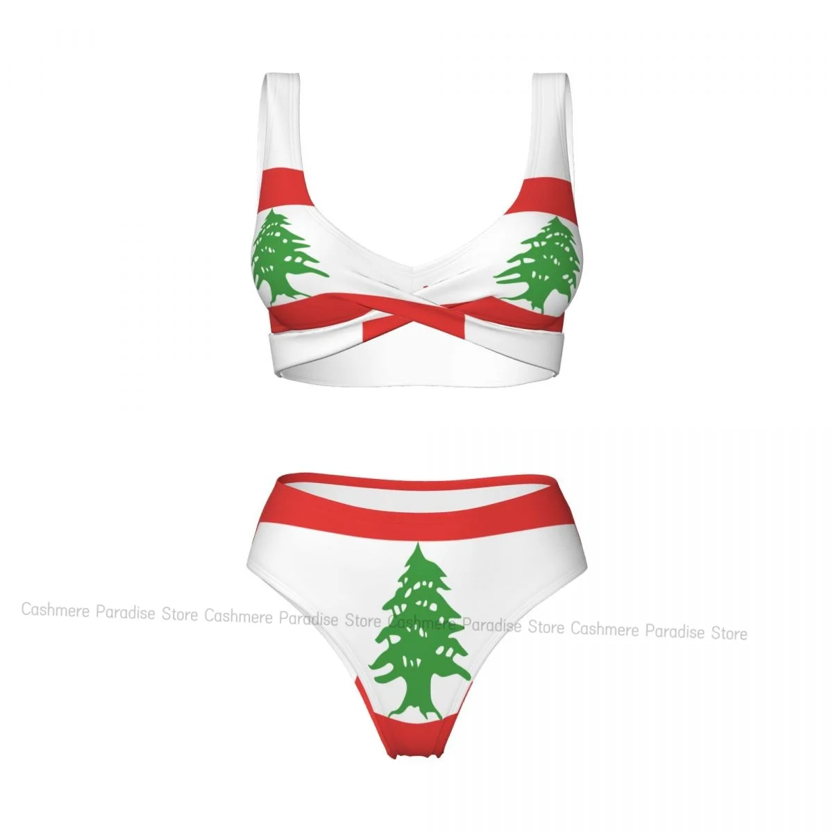 

The Push-Up Bikini Women Sexy Separate Swimsuit Lebanon Flag Two-piece Beachwear