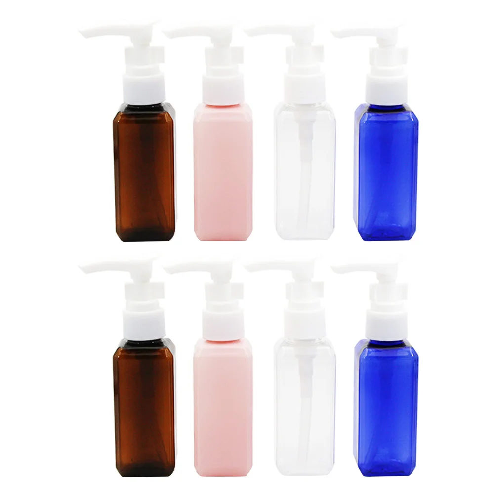 8 قطعة 50 مللي إعادة الملء الصحافة موزع الصابون زجاجات مضخة مربعة للصابون السائل غسول الشامبو الحمام المطبخ استخدام
