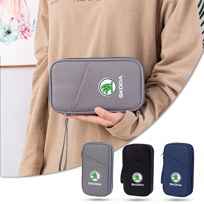 Bolsa de coche de alta calidad, bolso de mano, bolsos de mano para dinero, para Skoda Kamiq MK3 Kodiaq Karoq Roomster Enyaq Seat Ateca Leon FR Ibiza Octavia