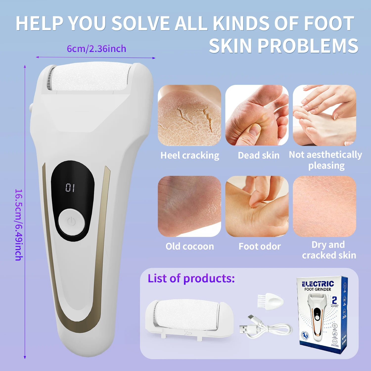 

Перезаряжаемый электрический аппарат для педикюра, удаления мозолей, профессиональный и домашний инструмент для гладкой кожи стоп