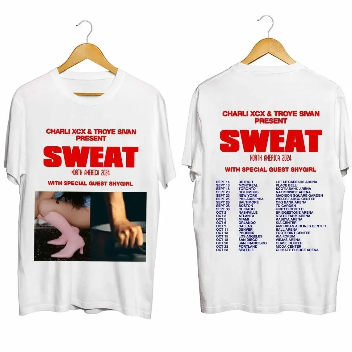 Charli XCX and Troye Sivan - Sweat 2024 Tour Shirt  Fans Gift