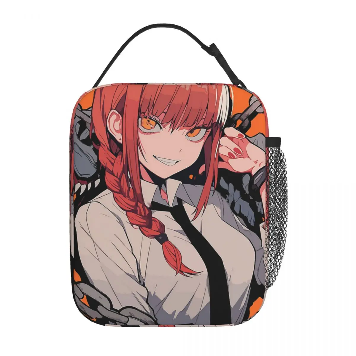 Makima Chainsaw Man Insulated Lunch Bag for Women Children Leakproof Food Boxes Thermal Lunch Box Tote