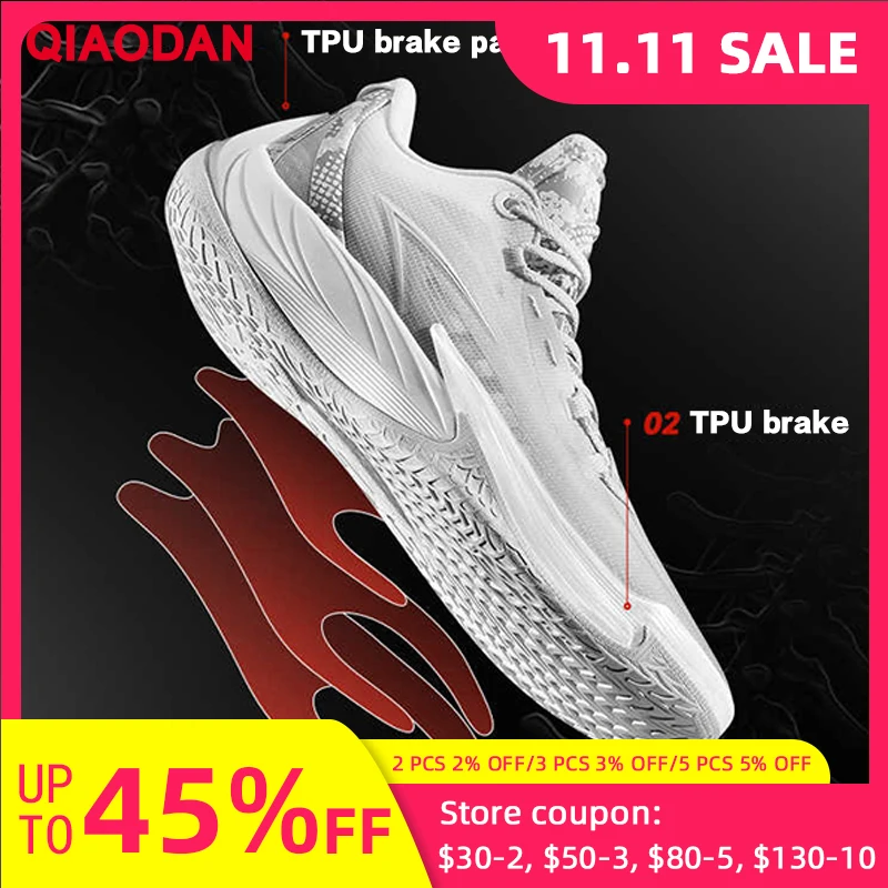 

QIAODAN DUYIE 3.5 Man 2025 Winter Professional Cushion Sneakers Team Non-slip Hard-wearing Low Top Basketball Shoes QXA013251192