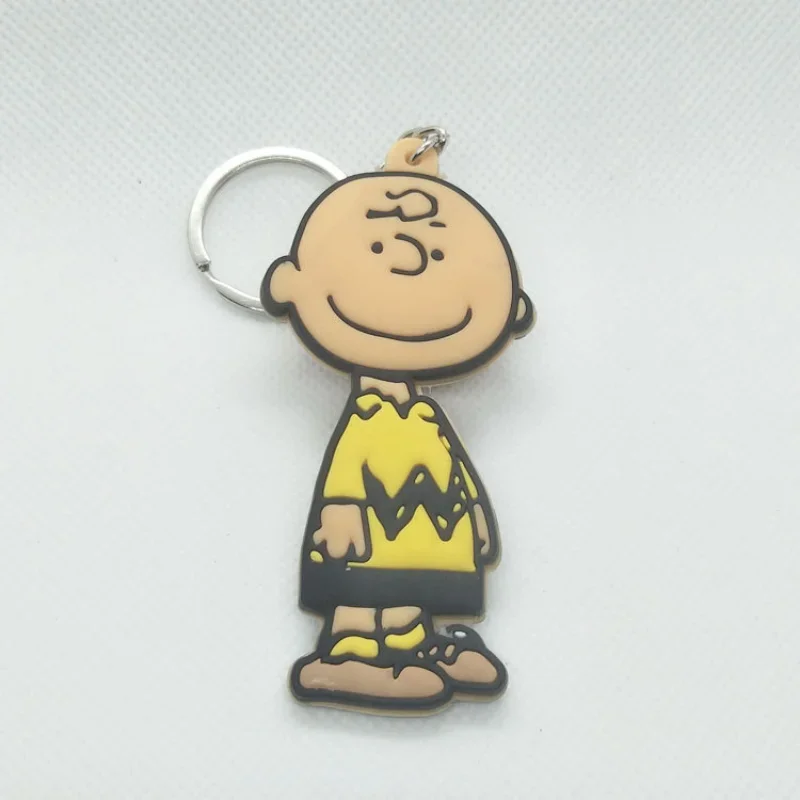 Snoopy Anime Keychains Cartoon Cute PVC Figures Keyrings Fashion Kawaii Dogs Bags Car Pendant Key Holders Accessories Kids Gift