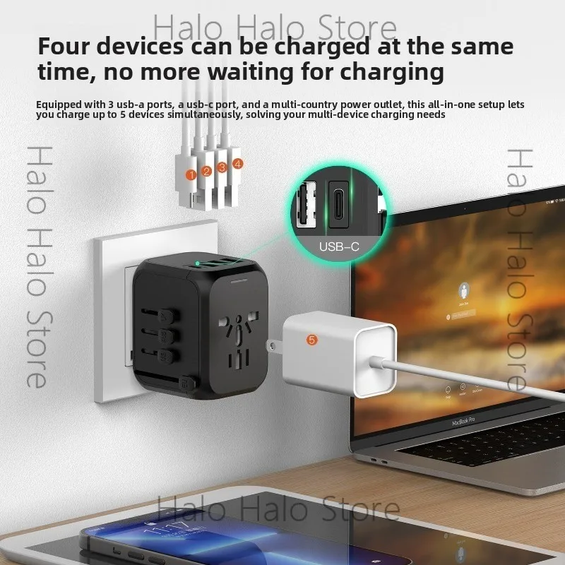 Overseas multi-function conversion plug International travel conversion socket 5A fast charging multi-country adapter