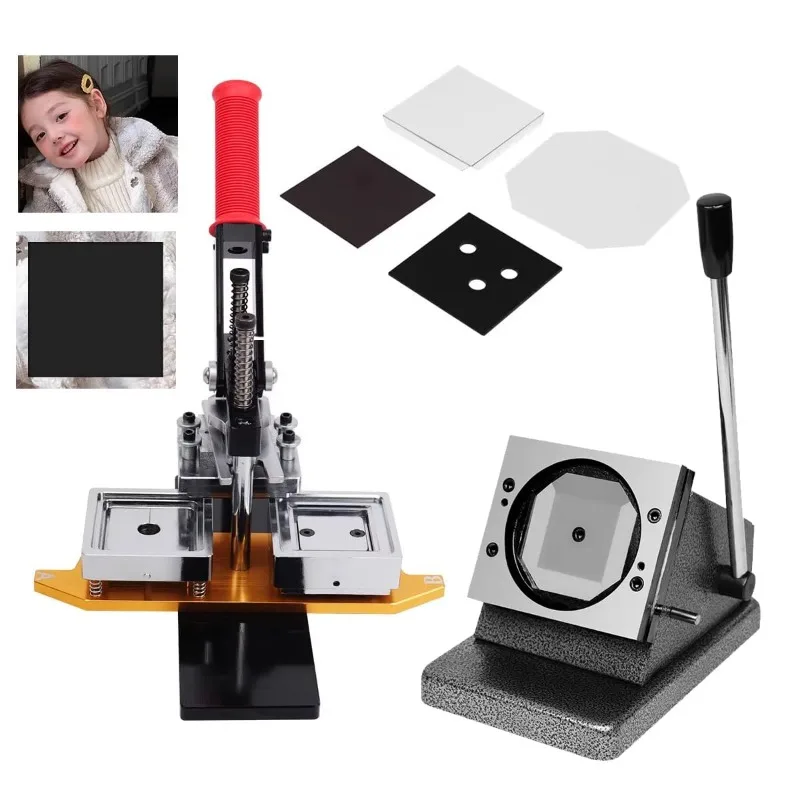 Fridge Magnet Button Badge Making DIY Badge Making Kit 50mm/63.5mm/53x80mm/65x90mm/80mm Machine + Paper Cutter + 100pcs Material