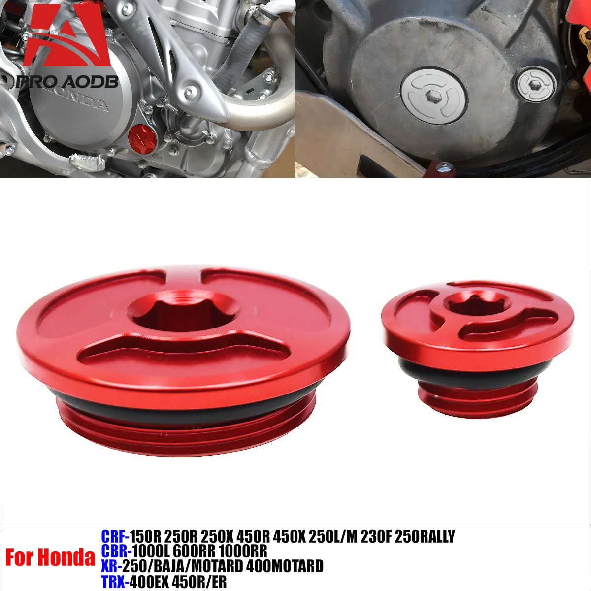 

Durable Motocross accessories Engine Timing Plug Cover For Honda CRF150 250C 150R 250R 450R 450X 450RX CBR600RR 1000RR TRX400EX