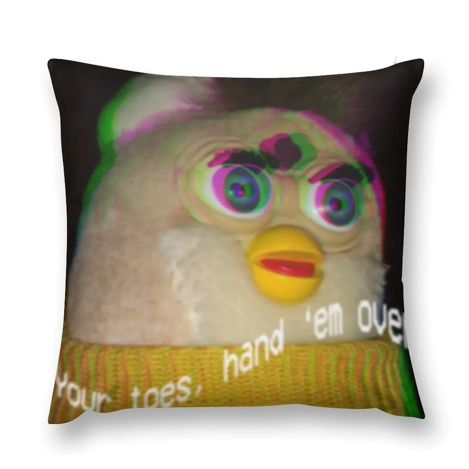 

long furby give him your toes Throw Pillow pillowcases for sofa cushions Pillow Case Christmas pillow
