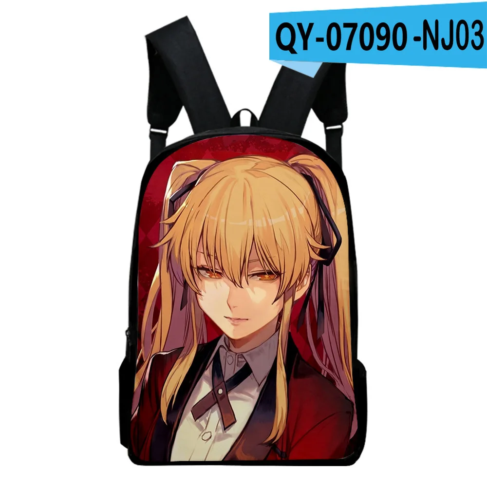 Trendy Popular Funny Kakegurui Notebook Backpacks pupil School Bags 3D Print Oxford Waterproof Boys/Girls Laptop Backpacks