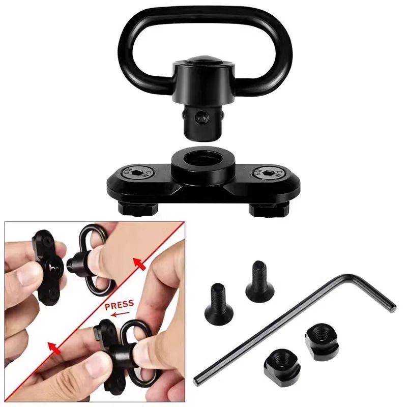 1.25” QD Sling Swivel Mount Heavy Duty Quick Detach Push Button Swivels for Two Point Sling 360°Rotatable Easy to Mount QD Sling