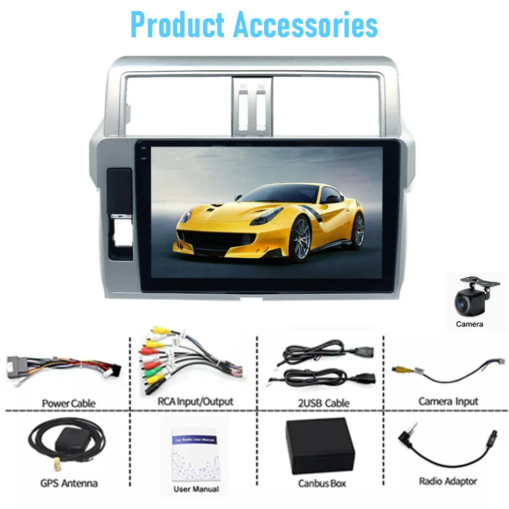 10 ''für Toyota Land Prado12014-17 Auto Radio Stereo Drahtlose Apple Carplay Android 15 Auto GPS Kamera Google karte Kopf Einheit WIFI