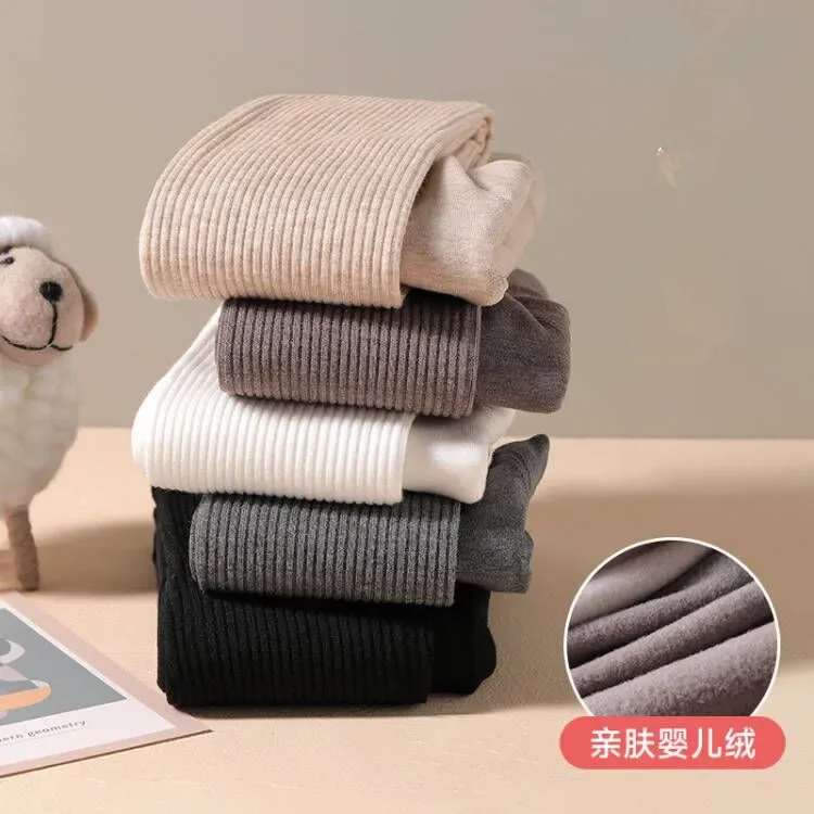 Winterstrumpfhose für Babymädchen, mit zusätzlichem Futter, verdickte, schmale Leggings, warme Kinderstrumpfhose, Winterkleidung. – Detail 5
