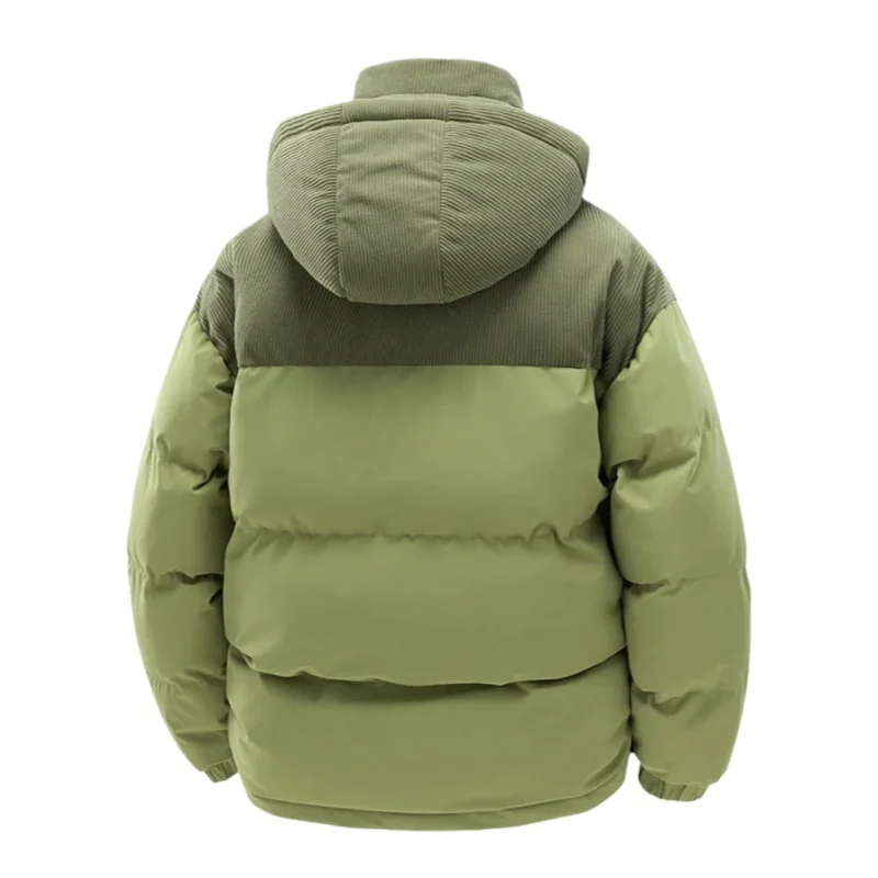 Winter Men's Padded Jacket Thickened Windproof Warm Cold Proof Quilted Coat Loose Color Matching Detachable Hooded Wadded Jacket