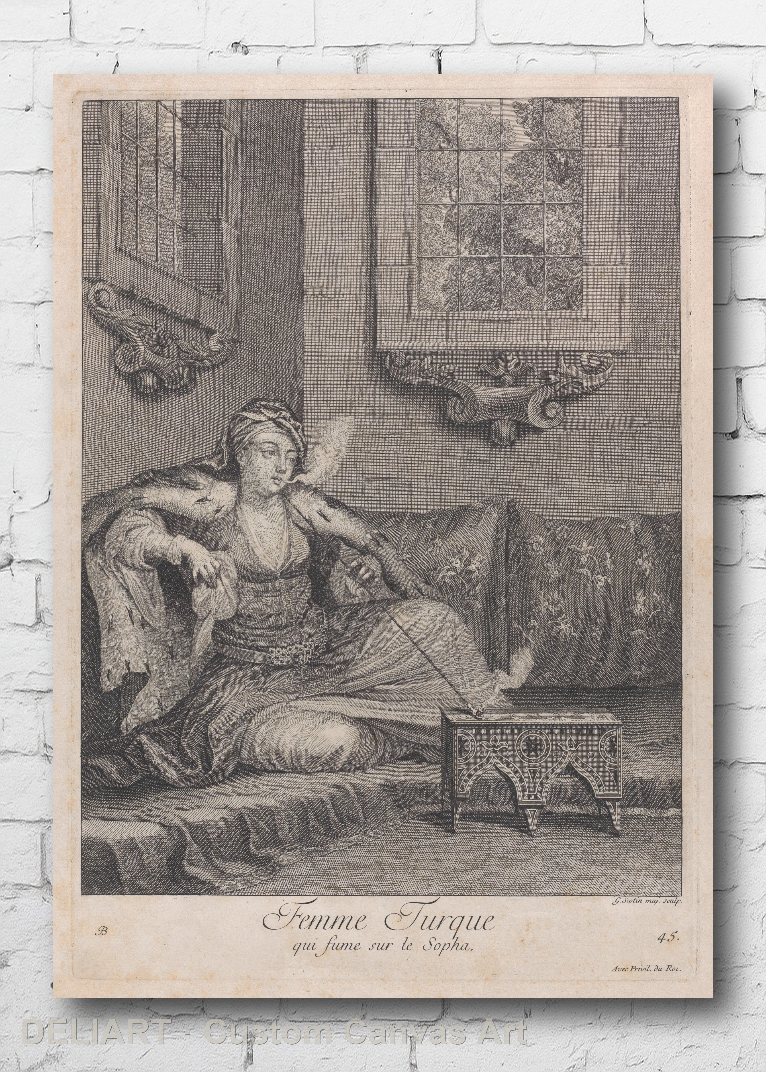 Ottoman Vintage Costume Art by Jean Baptiste Vanmour - Travel Canvas Wall Art Poster Print Vintage Home Decor Unframed
