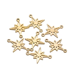 20pcs Stainless Steel Winter Snowflake Star Charms Connectors for DIY Jewelry Necklaces Bracelets Accessories Making Crafts