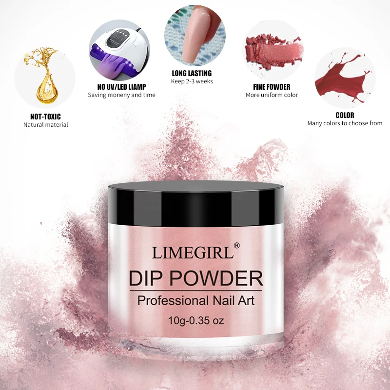 Dipping Nail Powder Set French Nail Color iridescent Glitter with Dip Powder Gel Liquid Activator,Base,Top,Brush Saver Manicure