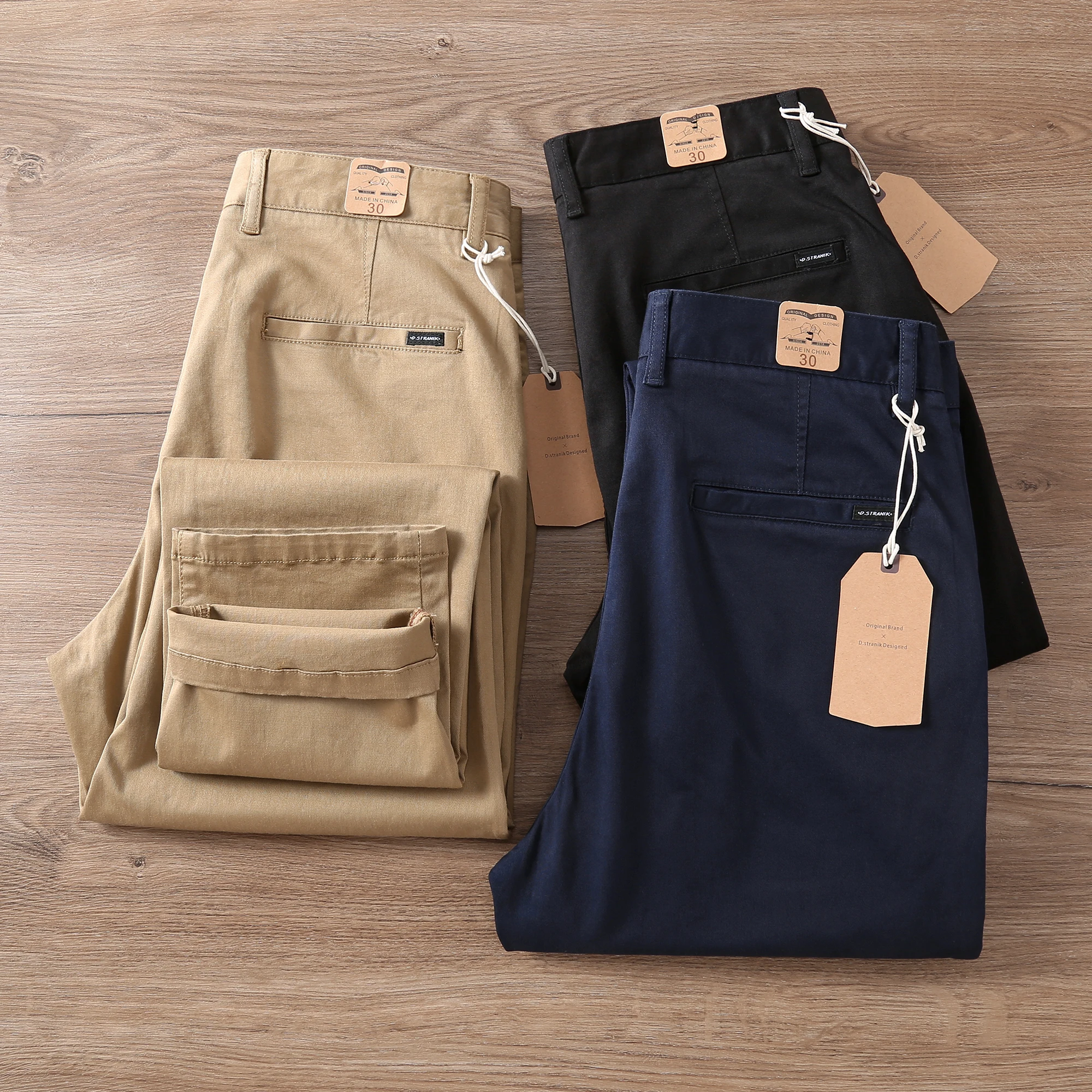 

2025 Autumn New American Retro Skin-friendly Comfortable Elastic Cargo Pants Men's Fashion Multi-pocket Straight Casual Trousers