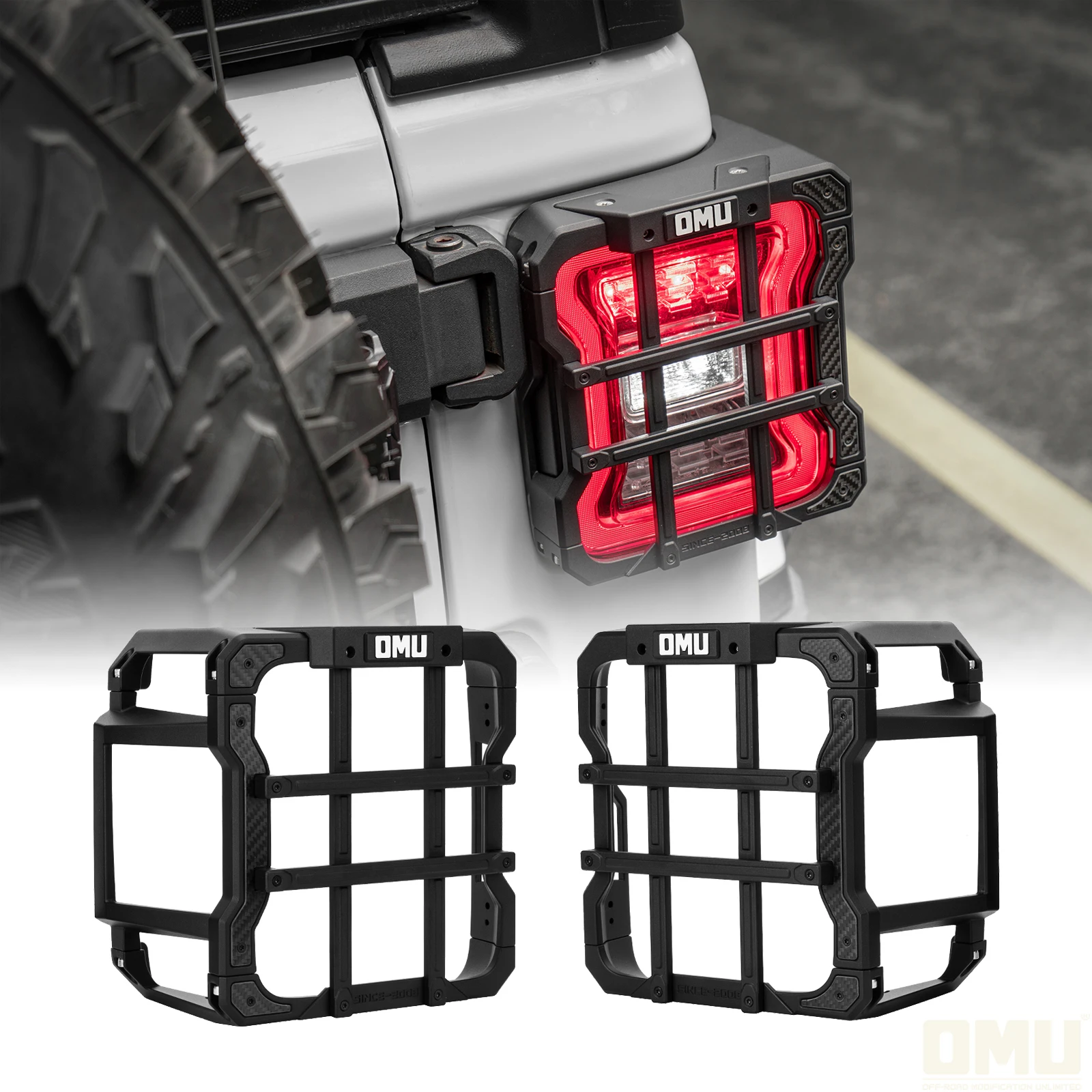 

OMU 4x4 алюминиевый защитный чехол для задних фонарей для Jeep Wrangler JL 2018-2024 4/2-дверные задние фонари, защита, аксессуары для бездорожья