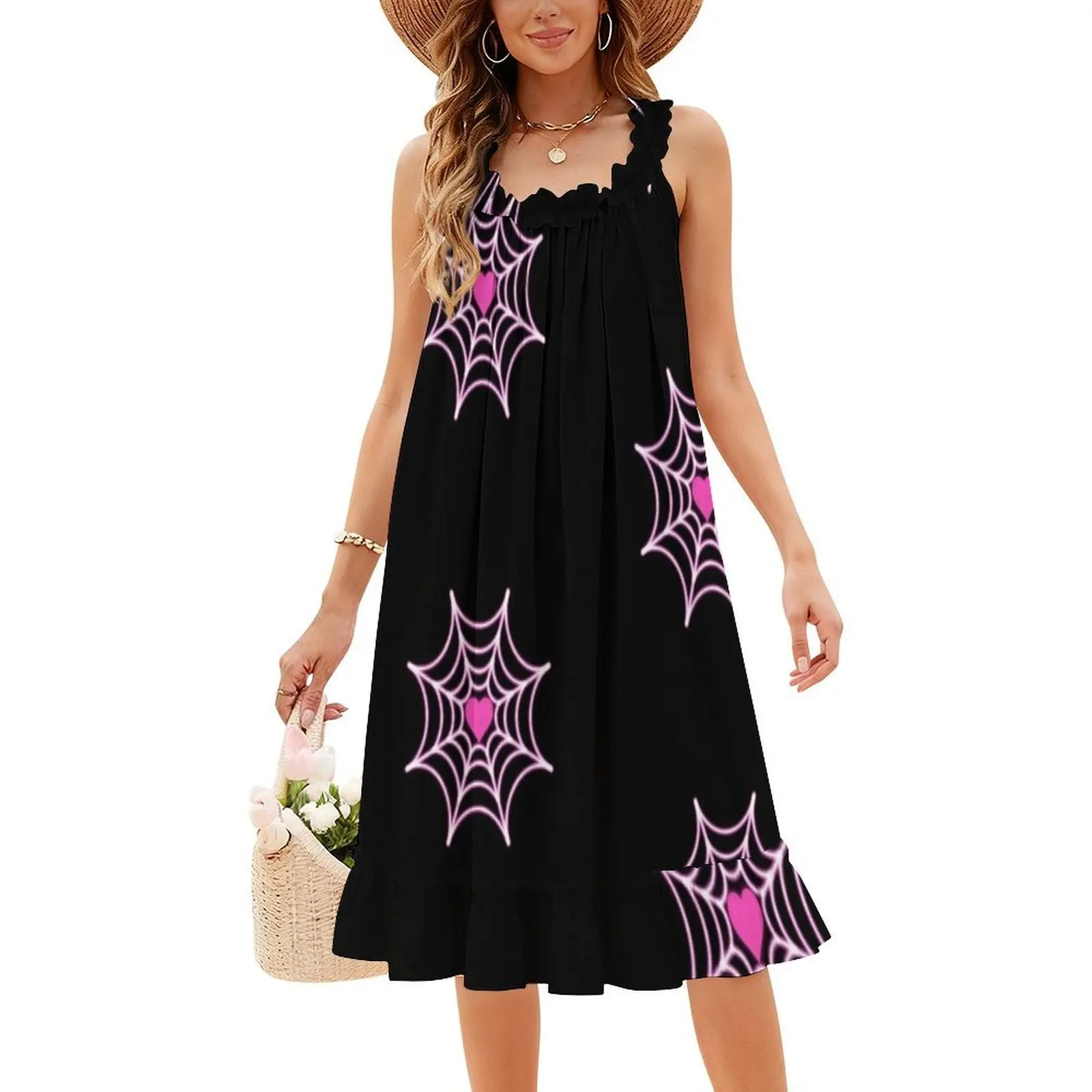 Spidey Roze Web Spider Ghost Web Gwen Spidey Web Grl Bloemen Kieljurk Voor Vrouwen Lente Zomer Casual Jurk Voor Party Ghost