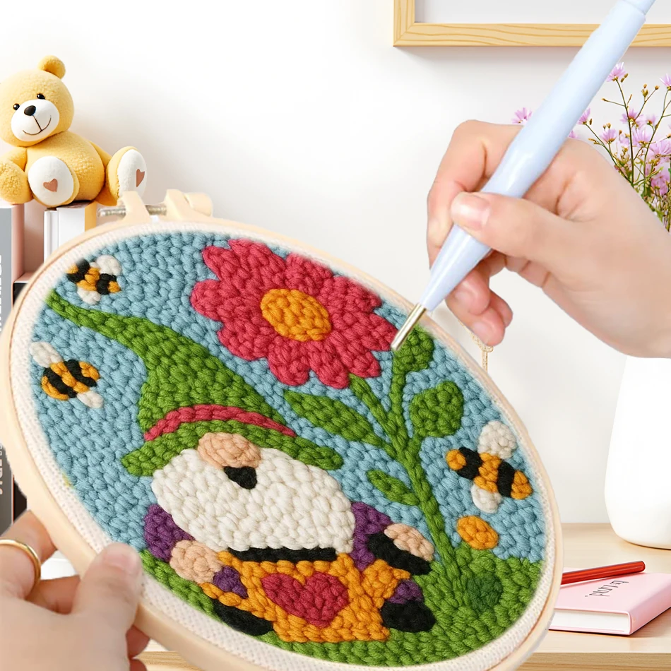 

GATYZTORY punch needle embroidery kit for beginners Christmas Gift yarn Sewing Festival Decoration Painting with frame Wall Art