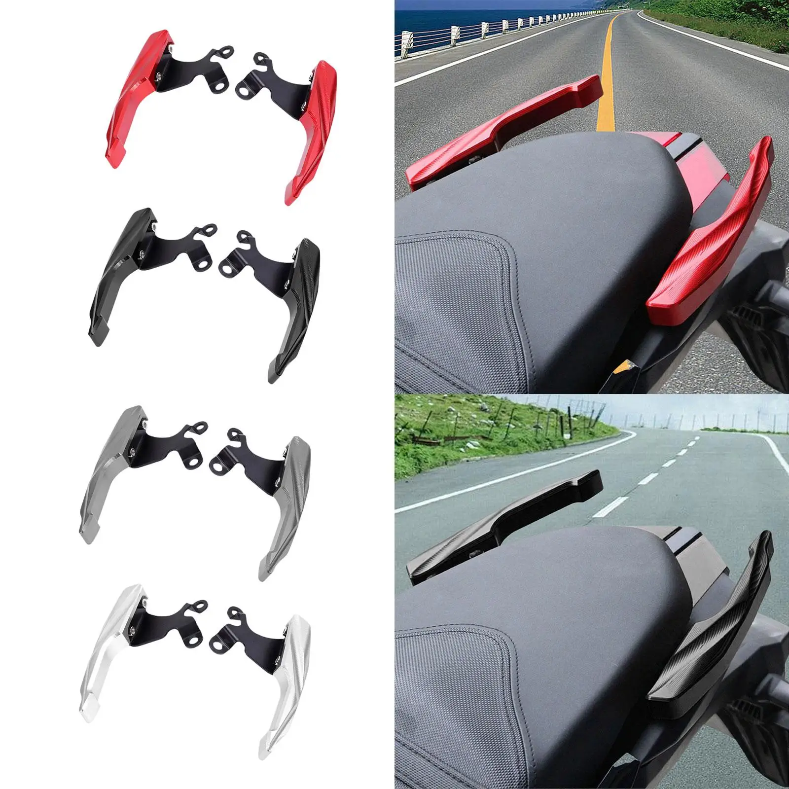 2 Pieces Retrofit Parts Rear Armrest Tail Seat Side Hand Rail Aluminum Motorcycle Accessories for Cbf190 CB190R Spare Parts