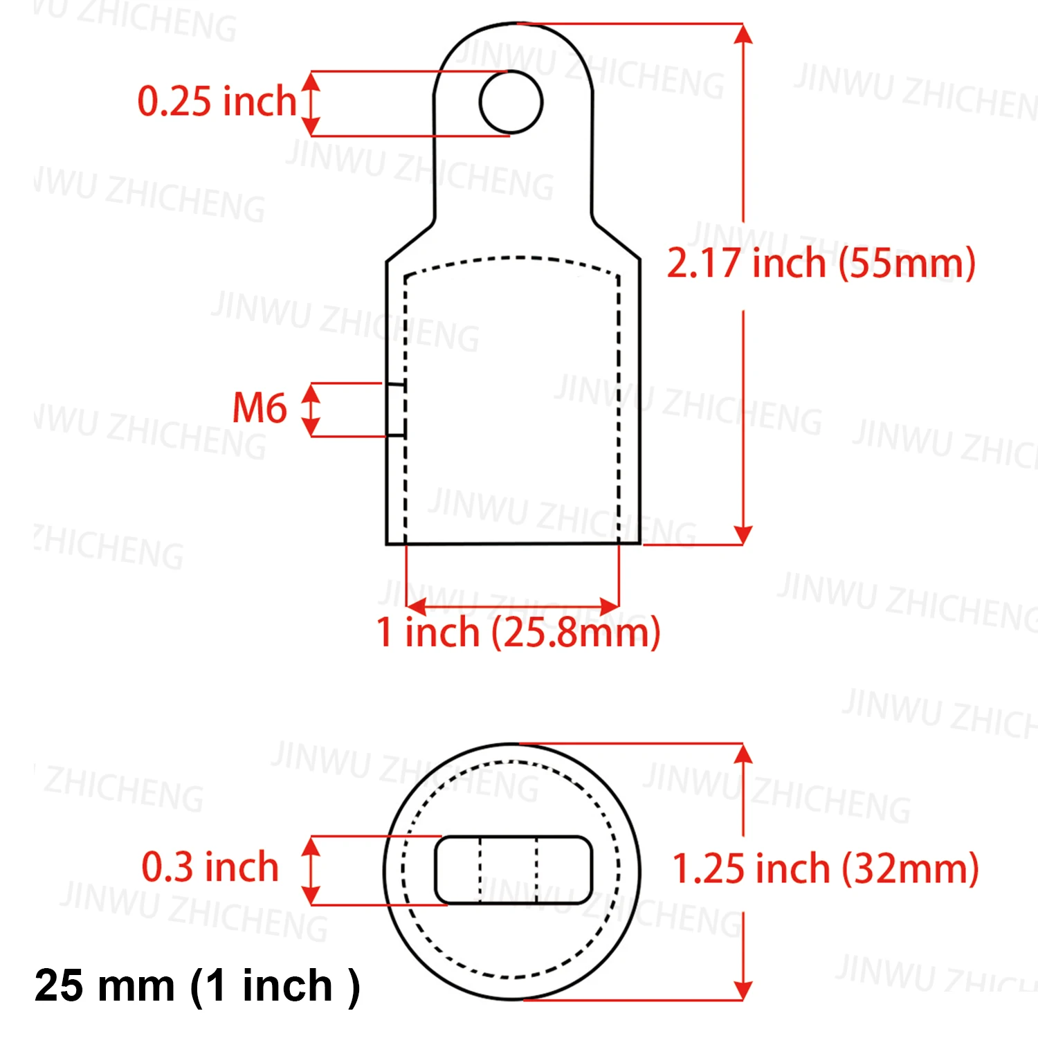 2 Pcs 22mm/25mm Bimini Top Cap Eye End Stainless Steel 316 Boat Bimini Top Hardware Fitting External Eye End Canopy