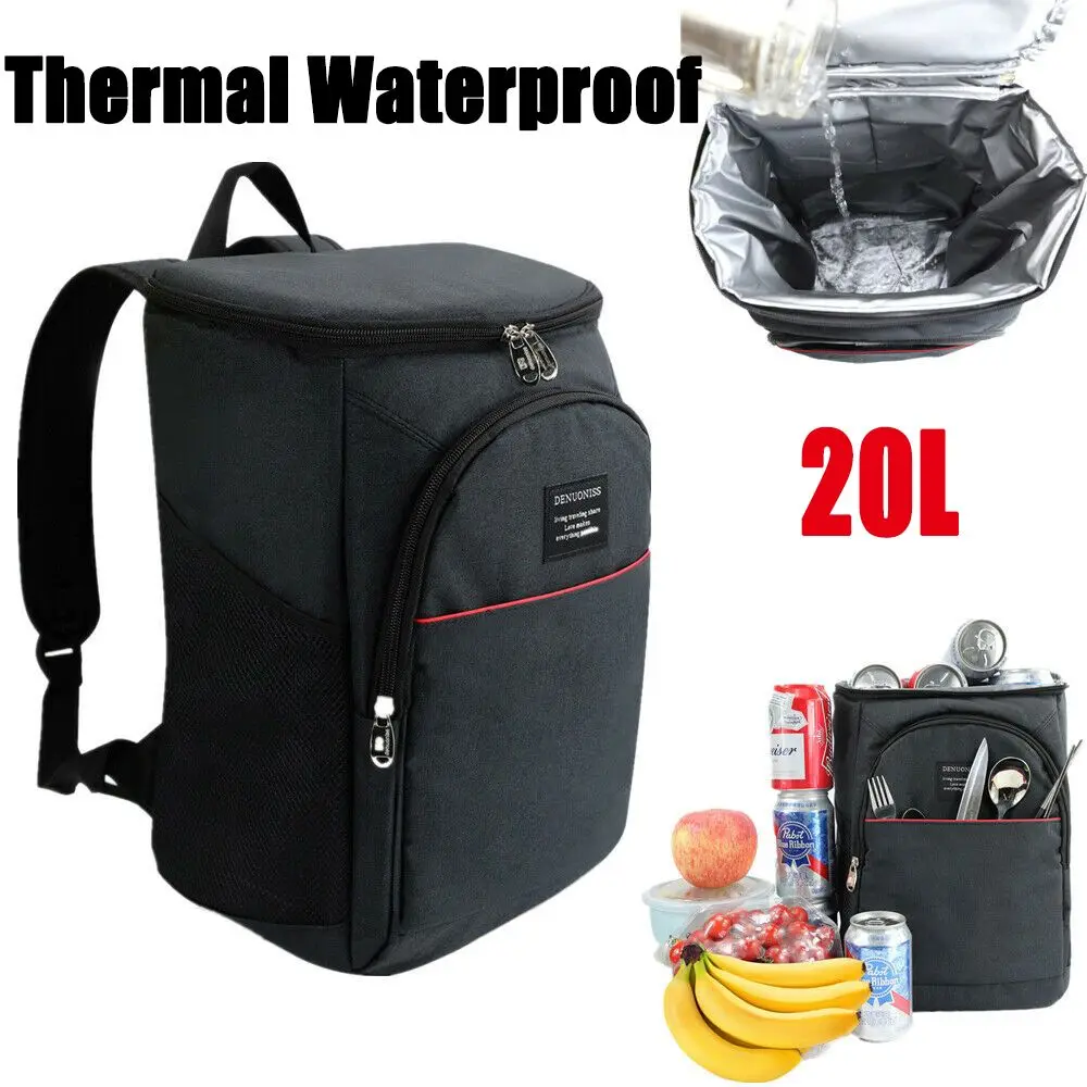 Large 20L Keep Warm Thickened Insulated Thermal Backpack Cooler Bag Lunch Bags Ice Picnic Bag