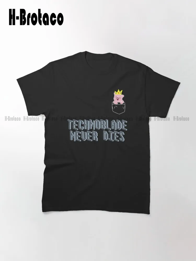 Technoblade Never Dies...... Love Pig Classic T-Shirt High Quality Cute Elegant Lovely Kawaii Cartoon Sweet Cotton Tee Shirts