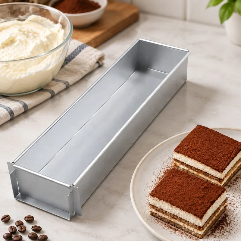 Removable Aluminum Cake Mold with Non-Stick Surface and Serving Spatula for Homemade Tiramisu, Mousse, and Muffin Baking