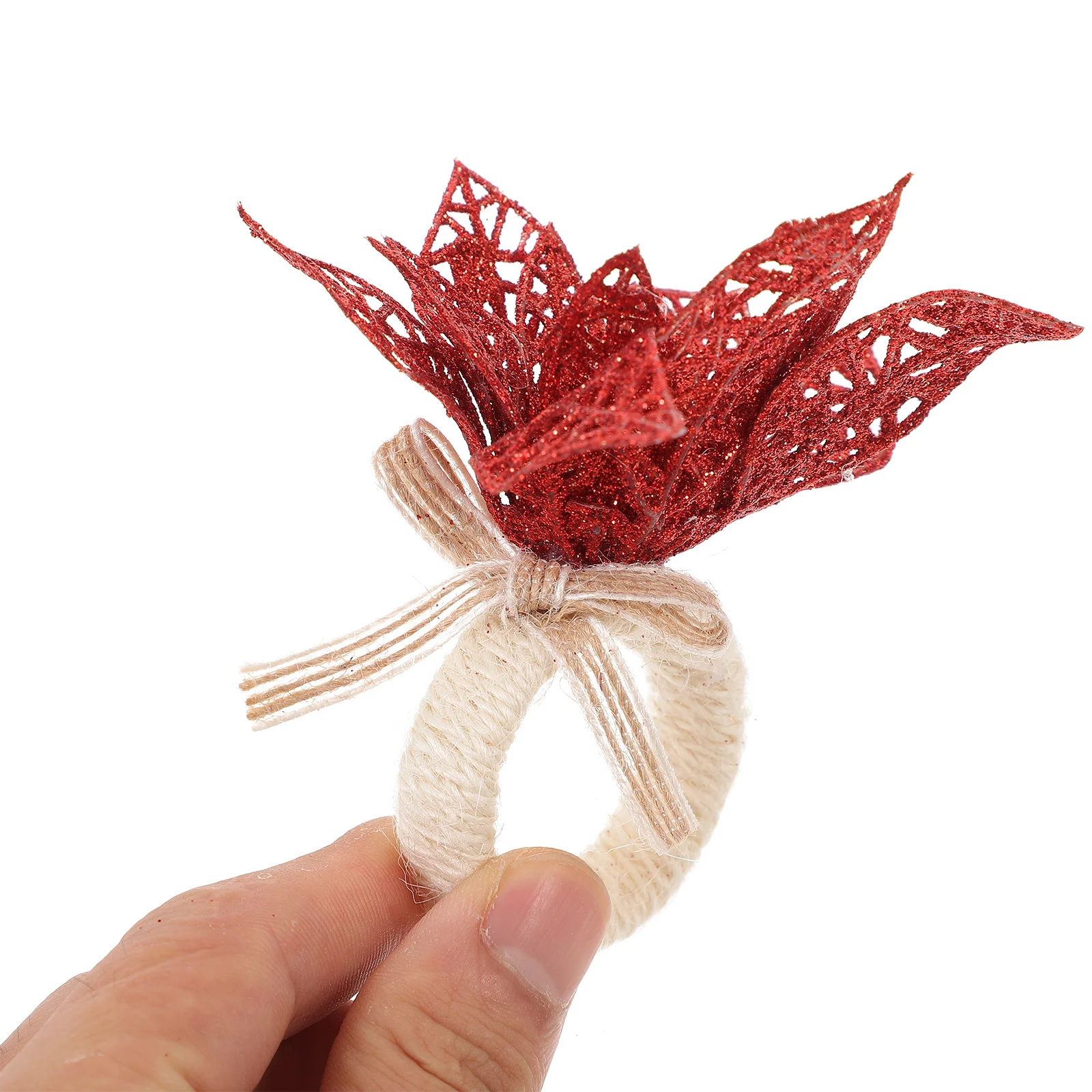 

Cute Flower Napkin Buckle Serviette Clasp for Home Restaurant Festive Occasions Christmas Flower Napkin Rings Serviette Buckles