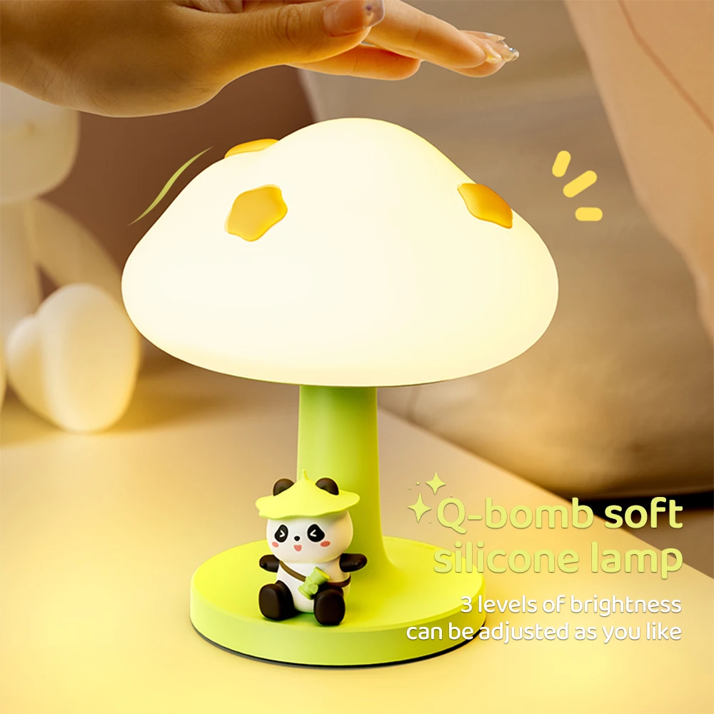 New Style Night Light Cloud Rabbit Cloud Panda Silicone Lamp Lovely Animal Light Warm Soft Light Protect Eyes Cartoon Decoration