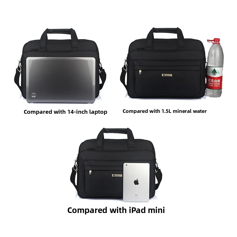 

Busin Commuter Laptop Bag Men's oulder Crossbody Bag with Multiple Carents for Travel Ox Cloth Material Zipper ...