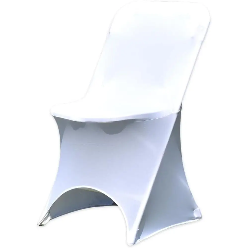 

Arched Front Chair Covers - 50 Pack, Durable Slipcovers for Weddings, Banquets, Parties, and Special Events - White