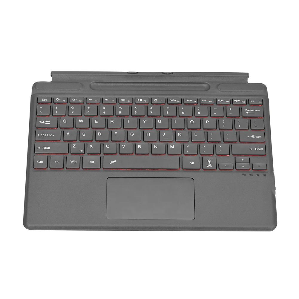 Backlit Slim Wireless Keypad Bluetooth-Compatible Rechargeable Keyboard Backlit Trackpad with Touchpad for Surface Pro 8/9/10/X