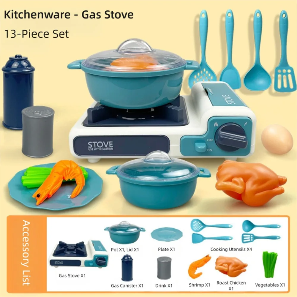 Ensemble de jeu de cuisine multicolore pour enfants, en plastique, pour la cuisson au micro-ondes, conception de Simulation, cuisinière à gaz, maison de jeu, jouet de cuisine pour enfants
