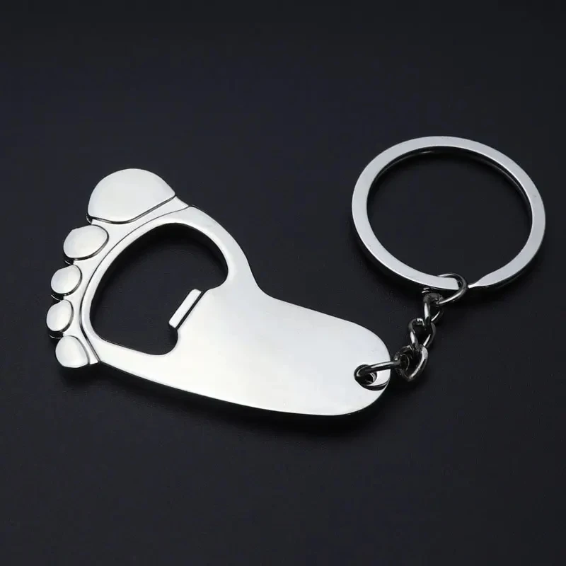 1PC Baptism Favor Baby Foot Shaped Keychain Baptism Gift For Guests Key Chain Bottle Opener