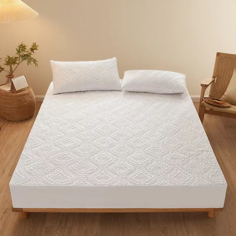 1pc Breathable bed cover with anti skew joint  bed sheet without pillowcase  100% waterproof quilted mattress cover